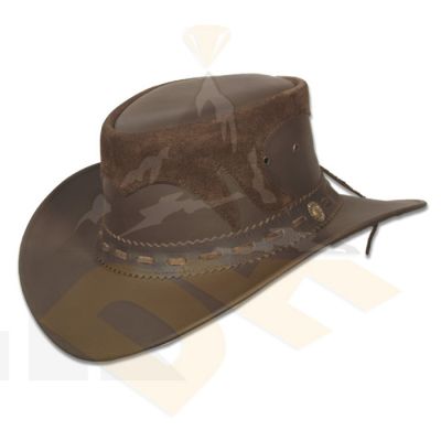D-Brown Nubic Leather Hat
